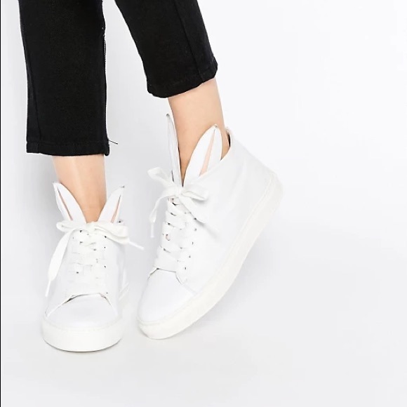 Minna Parikka Leather Bunny Ears High Top Trainers - Picture 7 of 7